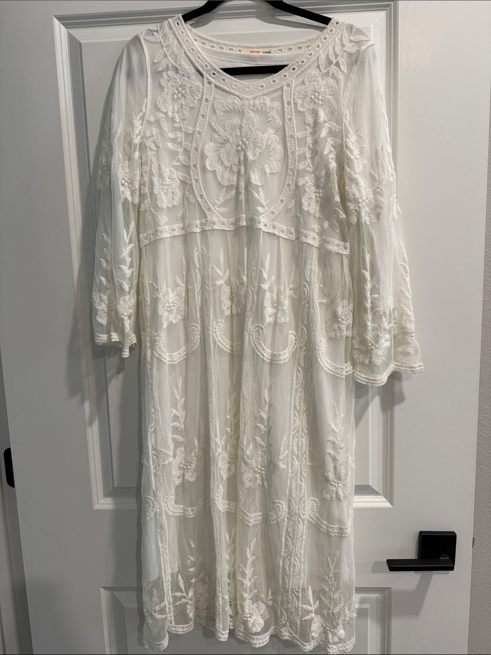 Orange Creek lined lace dress. Sz m l